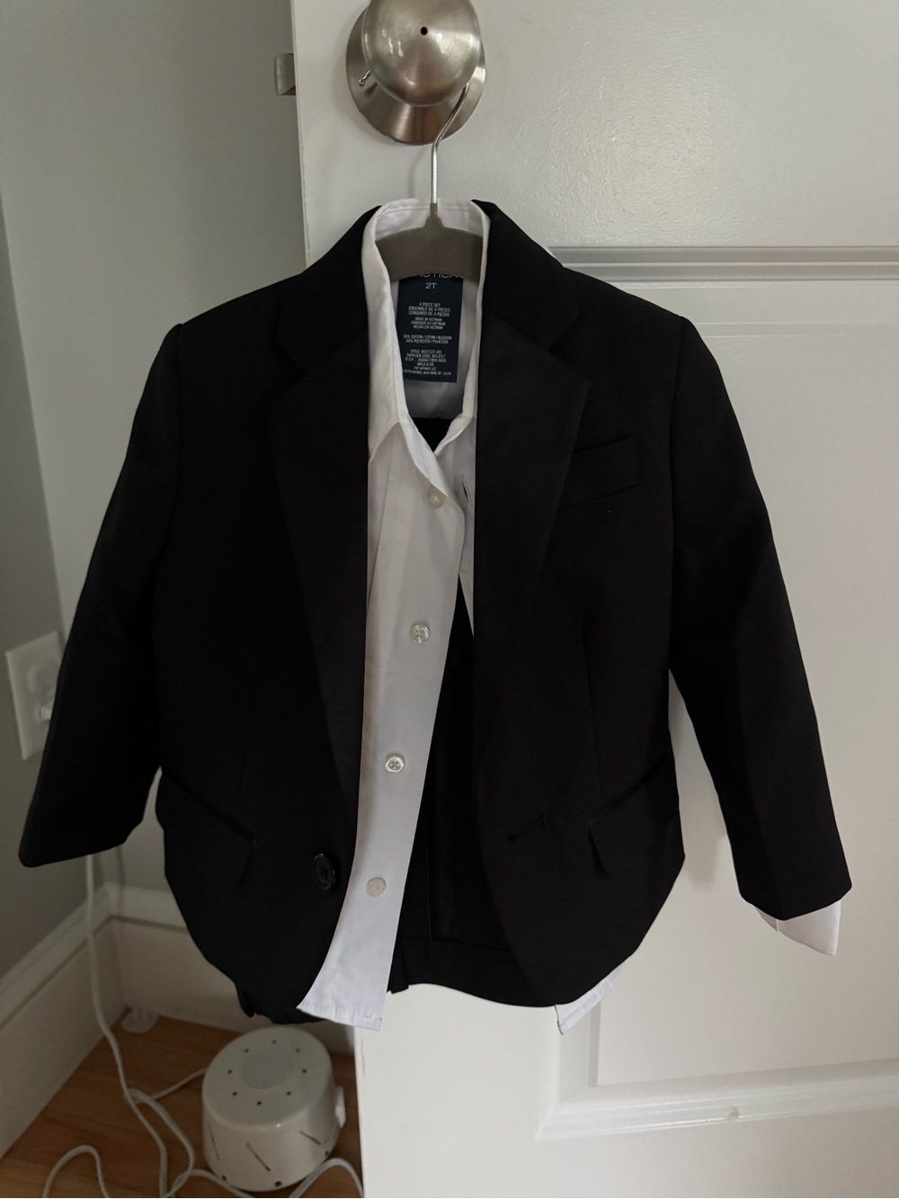 Nautica Black Boys' Tuxedo with White Shirt and Bow Tie
